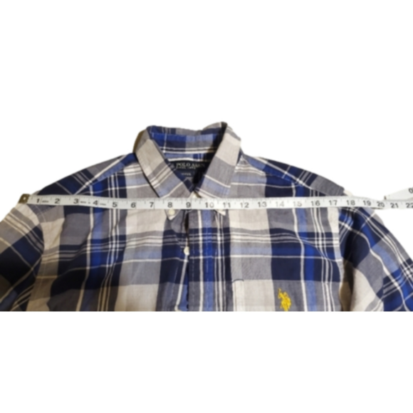 Upgrade Your Style with US Polo Assn Blue Plaid Shirt M - Picture 7 of 10